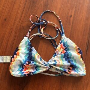 L space multicolor pattern bikini top